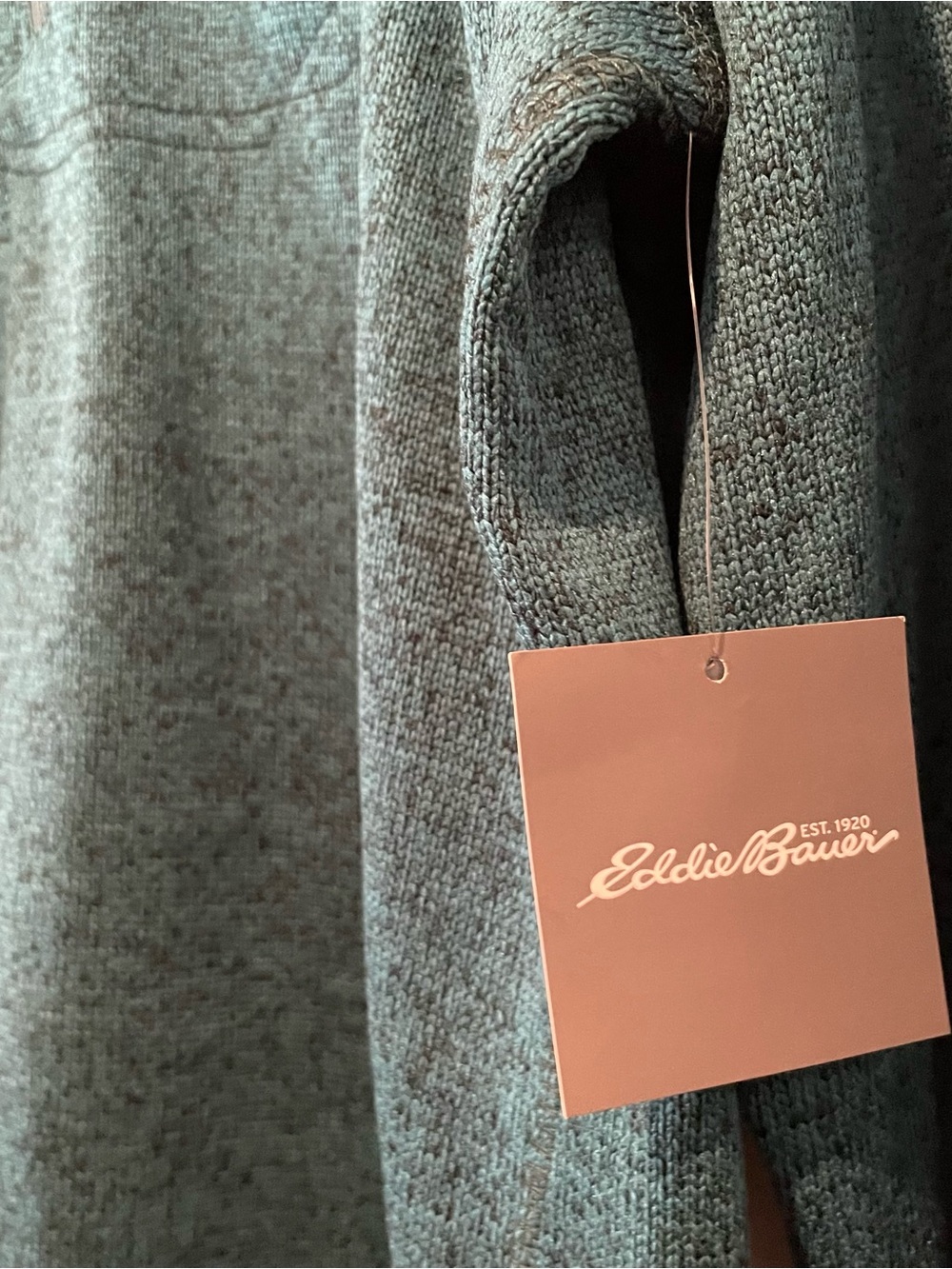 Eddie Bauer Men’s Large Dark Teal Half-Zip Fleece Pullover Sweater New with Tags - Picture 6 of 10